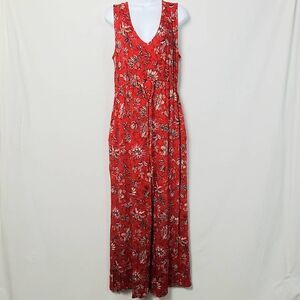Maurices 24/7 Large Red Floral Romper One-piece Outfit